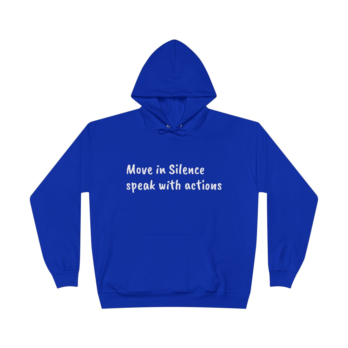 Eco-Friendly Hoodie Sweatshirt with 'Move in Silence, speak with actions' Design-Sunset Lake