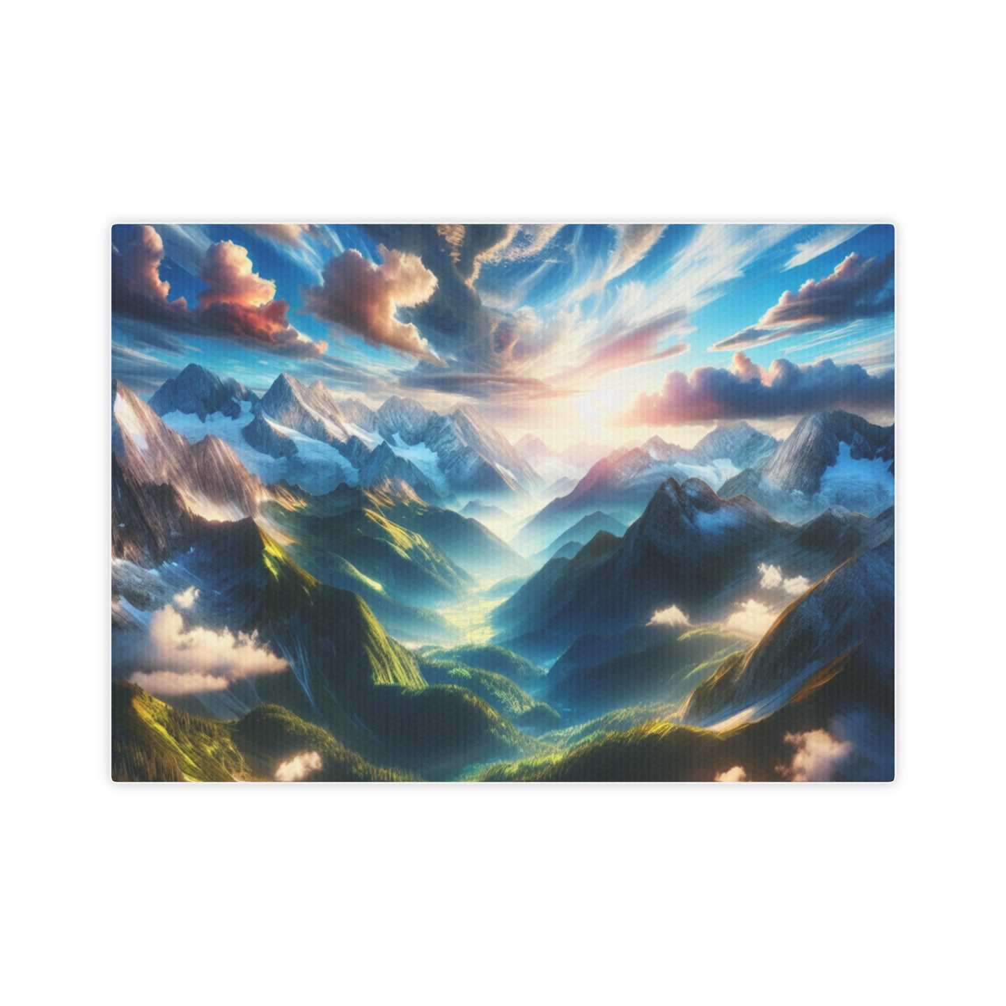 Canvas Photo Tile - Mountain Painting Wall Decor