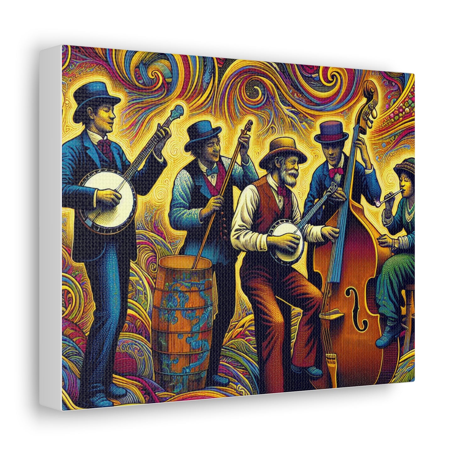 Canvas Art Wrap - Trippy Band Artwork