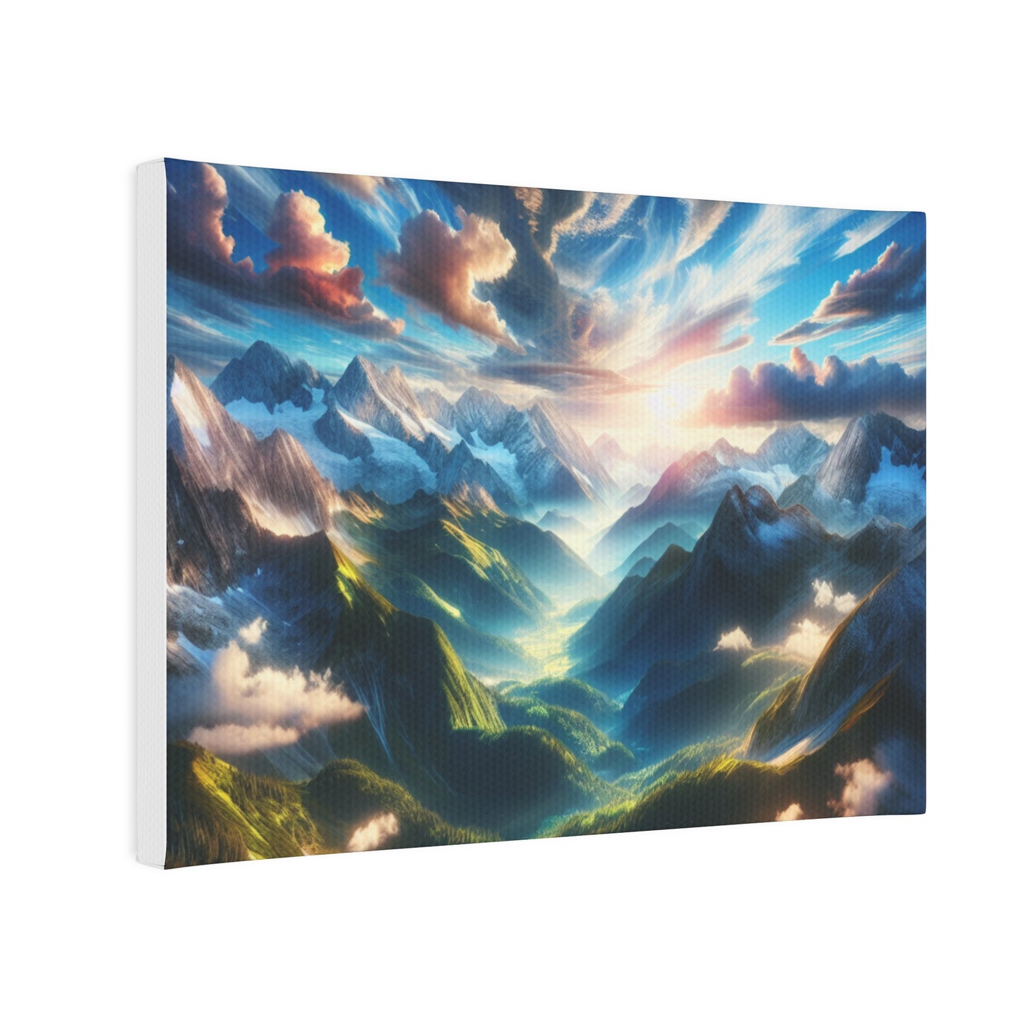 Canvas Photo Tile - Mountain Painting Wall Decor