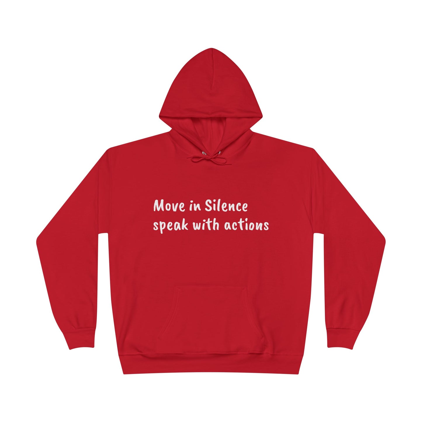 Eco-Friendly Hoodie Sweatshirt with 'Move in Silence, speak with actions' Design-Sunset Lake