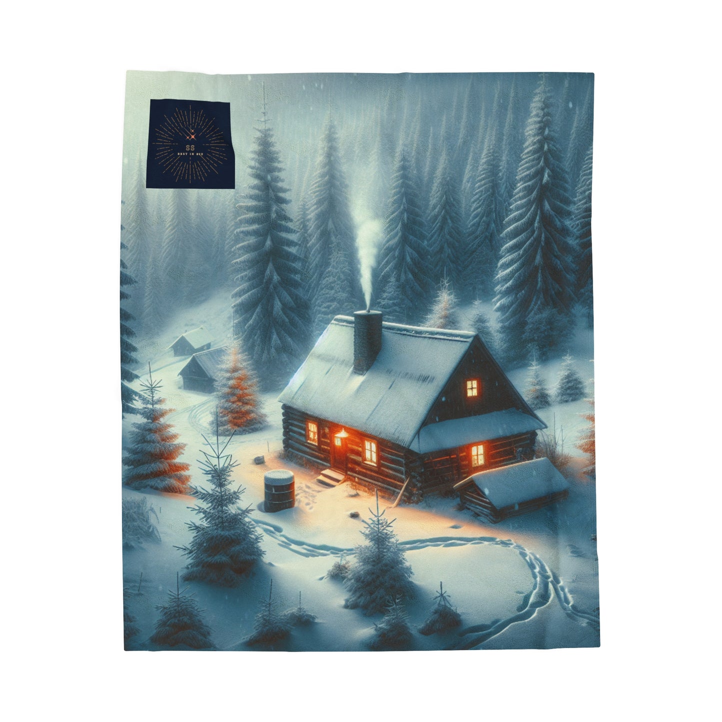 Velveteen Plush Blanket - Winter Cabin Cozy Blanket *Limited time*