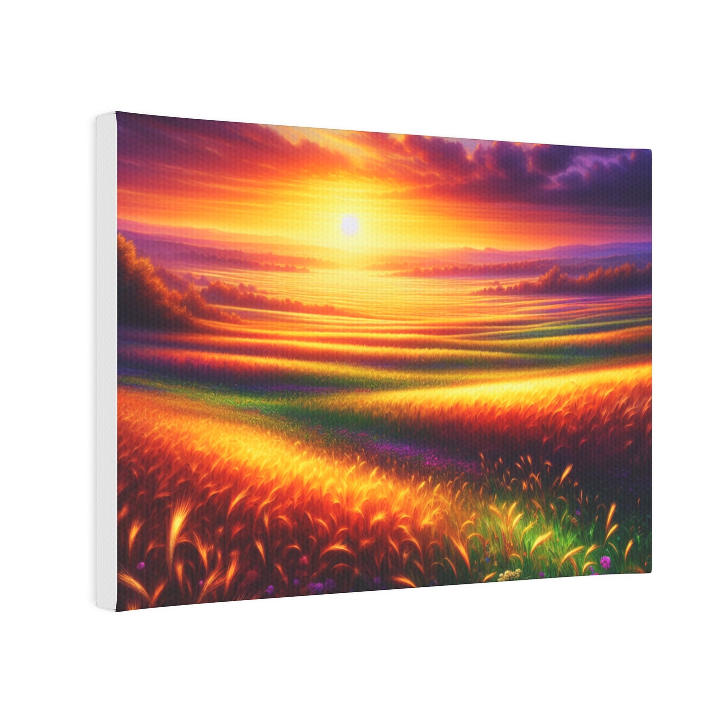 Canvas Photo Tile - Sunset Field